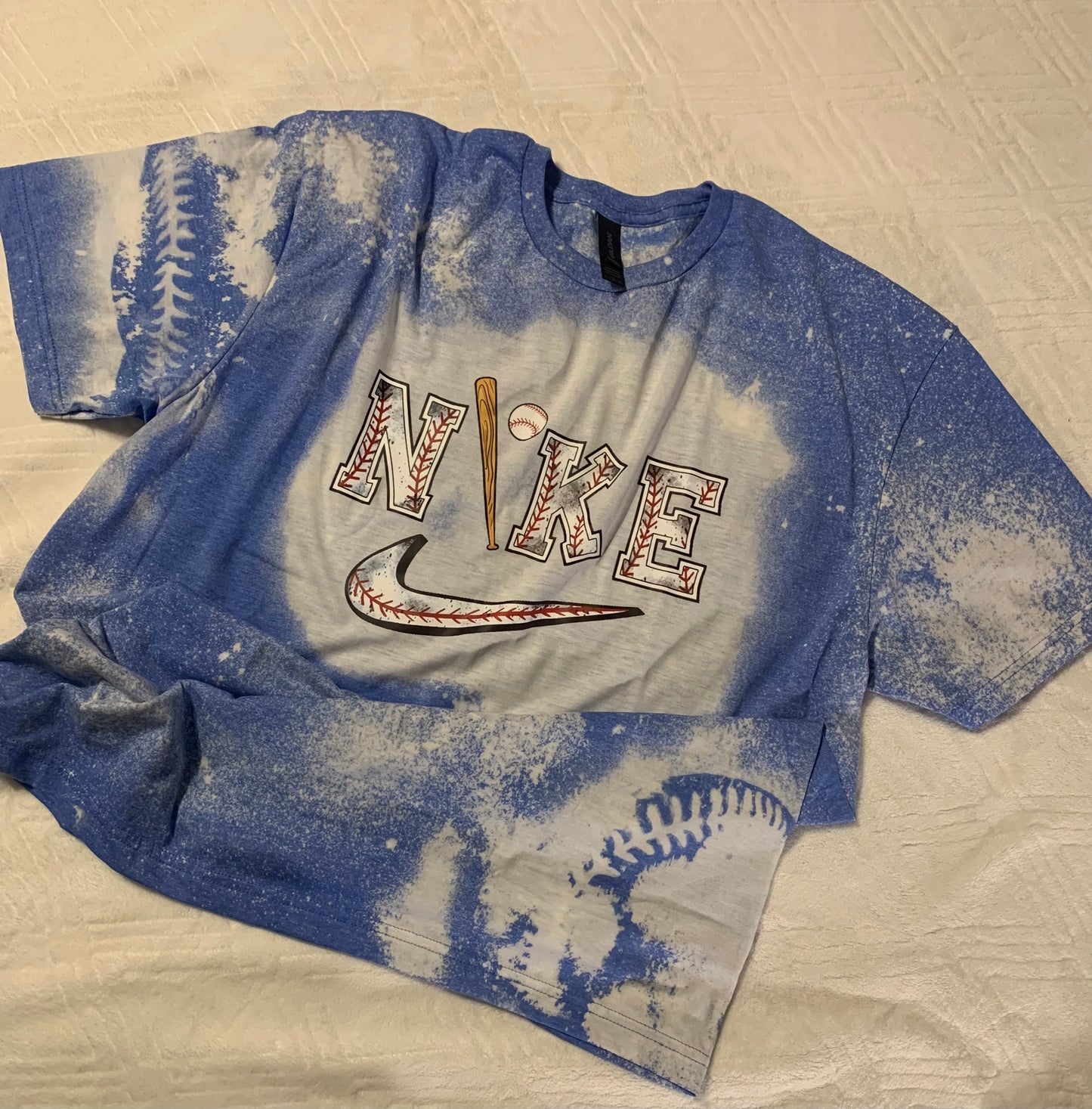 Baseball Check Bleached T-Shirt